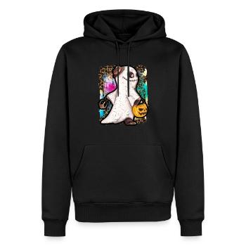 Halloween Zombie Ghost Tie Dye - Sweat à capuche Premium bio Homme - noir - Devant - Nico (187cm)