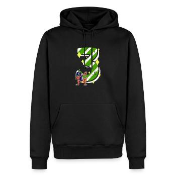 3 Jahre alter Dino American Football 3. B-day Dab - Männer Premium Bio Hoodie - Schwarz - Vorne - Nico (187cm)