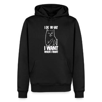 Cat I Do What I Want When I Want Cat Owner - Men’s Premium Organic Hoodie - black - Front - Nico (187cm)