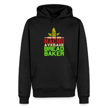 NACHO Average Bread Baker Funny Baking T-Shirt - Männer Premium Bio Hoodie - Schwarz - Vorne - Nico (187cm)