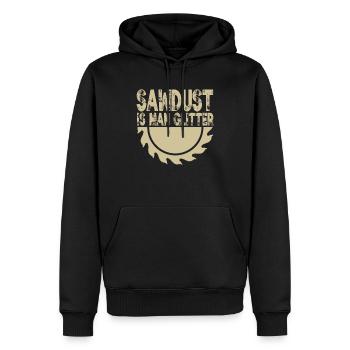 Sawdust Is Man Glitter Funny Woodworking - Men’s Premium Organic Hoodie - black - Front - Nico (187cm)