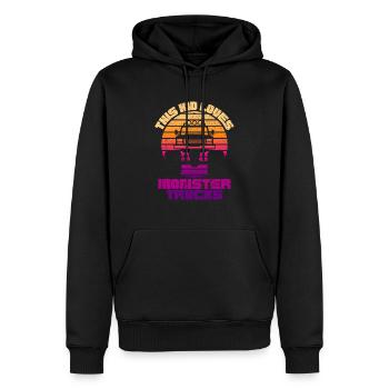 Dieses Kind liebt Monster Trucks - Männer Premium Bio Hoodie - Schwarz - Vorne - Nico (187cm)
