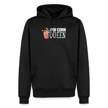 Popcorn Queen Cute Women's - Men’s Premium Organic Hoodie - black - Front - Nico (187cm)