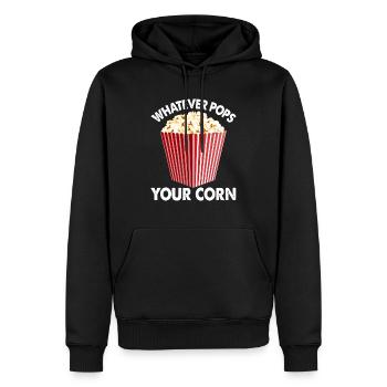 Popcorn Whatever Pops Your Corn - Men’s Premium Organic Hoodie - black - Front - Nico (187cm)
