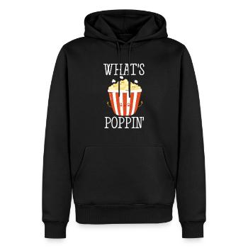 What's Poppin Funny Popcorn - Men’s Premium Organic Hoodie - black - Front - Nico (187cm)