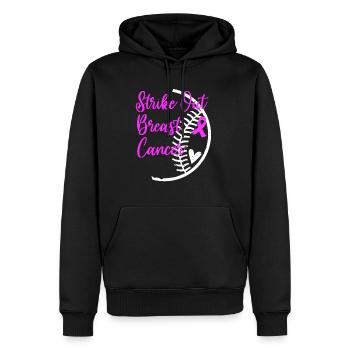 Schlagen Sie Brustkrebs Bewusstsein Softball Ball - Männer Premium Bio Hoodie - Schwarz - Vorne - Nico (187cm)
