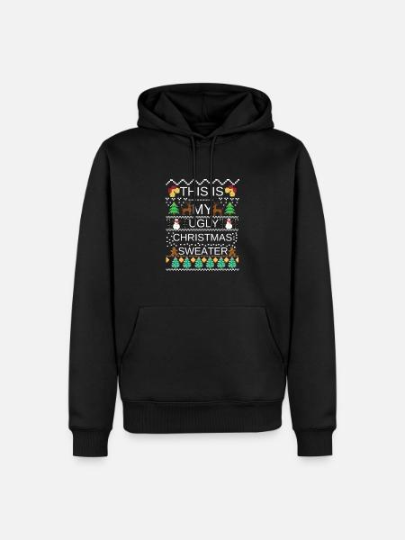 Trending Memes Dette er min grimme sweater sjov - Herre Premium økologisk hoodie - sort