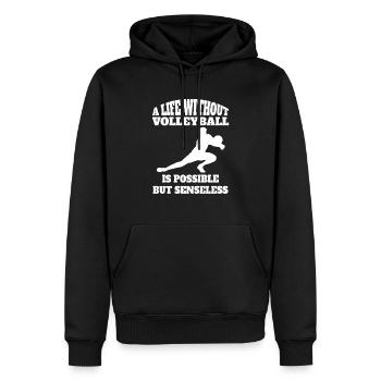 Volleyball Volleyballer Geschenk Beachvolleyball - Männer Premium Bio Hoodie - Schwarz - Vorne - Nico (187cm)
