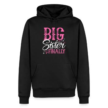 Grande Sœur enfin - Sweat à capuche Premium bio Homme - noir - Devant - Nico (187cm)