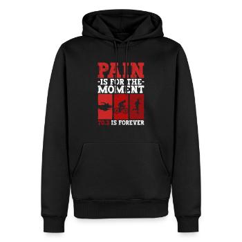 Triathlète d’entraînement de demi-triathlon - Sweat à capuche Premium bio Homme - noir - Devant - Nico (187cm)