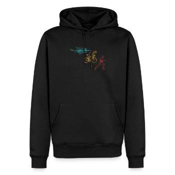 Triathlon Training Triathlet Geschenk - Männer Premium Bio Hoodie - Schwarz - Vorne - Nico (187cm)