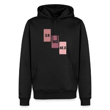 3.8 | 180 | 42.2 - Entraînement des femmes de triathlon - Sweat à capuche Premium bio Homme - noir - Devant - Nico (187cm)