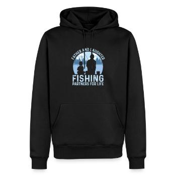 Père et fille Partenaires de pêche pour la vie Poisson - Sweat à capuche Premium bio Homme - noir - Devant - Nico (187cm)