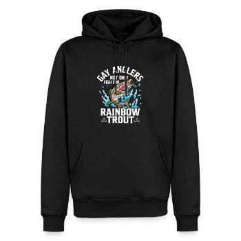 Les pêcheurs gays ne pêchent pas seulement pour la truite arc-en-ciel Fishin - Sweat à capuche Premium bio Homme - noir - Devant - Nico (187cm)