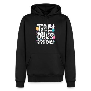 Aujourd’hui, c’est l’anniversaire de mon chien - Sweat à capuche Premium bio Homme - noir - Devant - Nico (187cm)