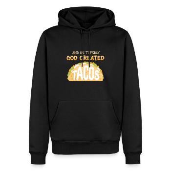 Taco Tacos Cuisine mexicaine - Sweat à capuche Premium bio Homme - noir - Devant - Nico (187cm)