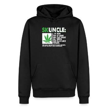 Skuncle Funny Uncle That Smells Like Weed - Men’s Premium Organic Hoodie - black - Front - Nico (187cm)