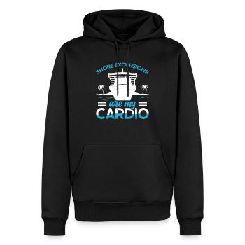 Shore Excursions Are My Cardio Kreuzfahrt - Männer Premium Bio Hoodie - Schwarz - Vorne - Nico (187cm)