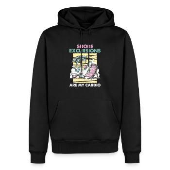 Shore Excursions Are My Cardio Kreuzfahrt - Männer Premium Bio Hoodie - Schwarz - Vorne - Nico (187cm)
