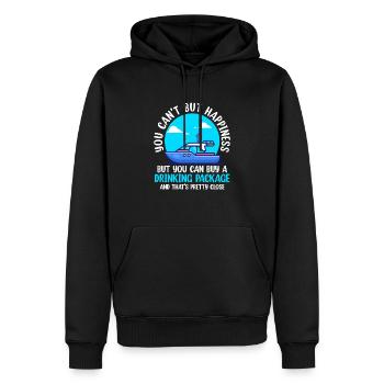 You Cant Buy Happiness But A Drinking Package - Männer Premium Bio Hoodie - Schwarz - Vorne - Nico (187cm)
