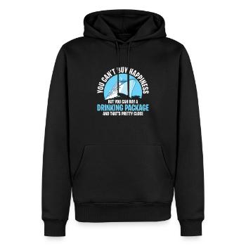 You Cant Buy Happiness But A Drinking Package - Männer Premium Bio Hoodie - Schwarz - Vorne - Nico (187cm)