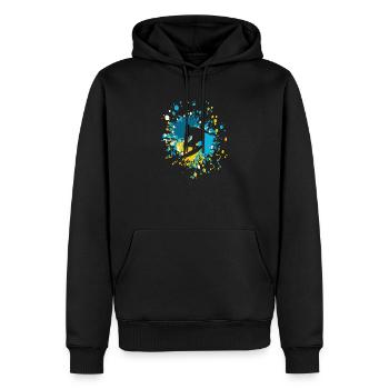 Best Surfer Color Splash - Männer Premium Bio Hoodie - Schwarz - Vorne - Nico (187cm)