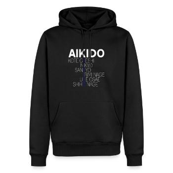 Aikido Awesome Japanese Abbrv. Meaning T-Shirt - Männer Premium Bio Hoodie - Schwarz - Vorne - Nico (187cm)