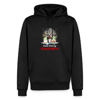 Chillin avec ma famille Gnomie Noël assortie - Sweat à capuche Premium bio Homme - noir - Devant - Nico (187cm)