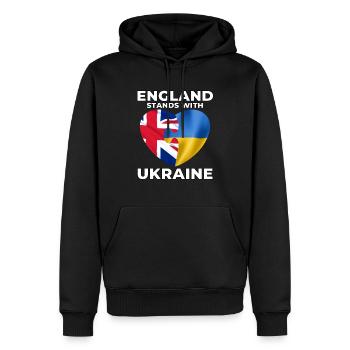 L’Angleterre soutient l’Ukraine - Sweat à capuche Premium bio Homme - noir - Devant - Nico (187cm)