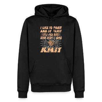 J’aime faire la fête, je veux dire rester à la maison et tricoter drôle - Sweat à capuche Premium bio Homme - noir - Devant - Nico (187cm)