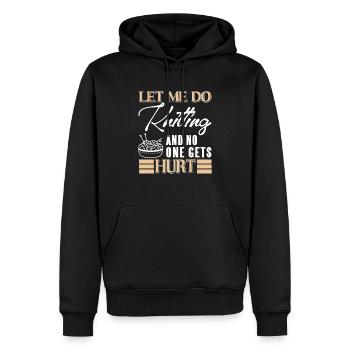 Let Me Do Knitting & No One Gets Hurt Funny - Männer Premium Bio Hoodie - Schwarz - Vorne - Nico (187cm)