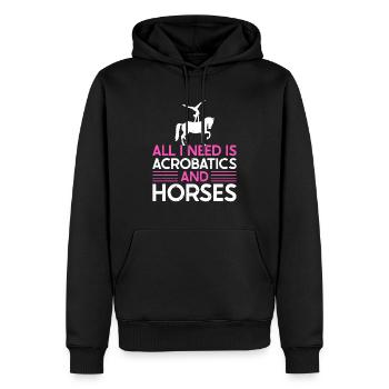 Voltigieren All I Need Is Acrobatics & Horses - Männer Premium Bio Hoodie - Schwarz - Vorne - Nico (187cm)