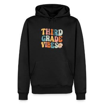Dritte Klasse Vibes 3. Klasse Retro Back To School - Männer Premium Bio Hoodie - Schwarz - Vorne - Nico (187cm)
