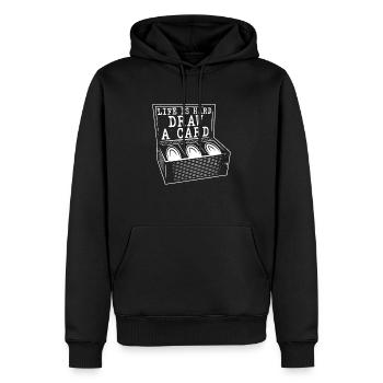 La vie de collectionneur de cartes est difficile à tirer une carte - Sweat à capuche Premium bio Homme - noir - Devant - Nico (187cm)