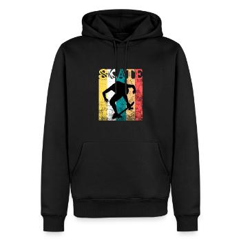 Skate Skateboarder Skateboard Retro Vintage - Männer Premium Bio Hoodie - Schwarz - Vorne - Nico (187cm)