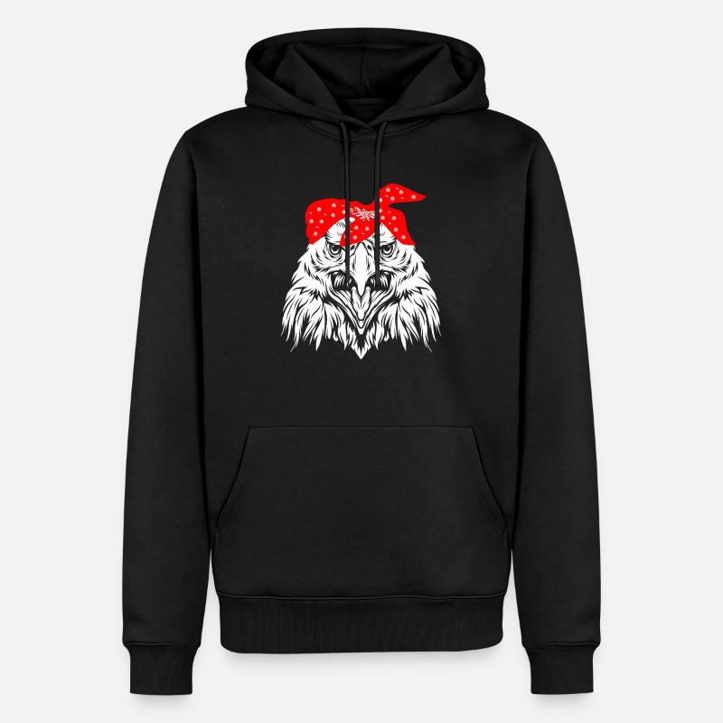 Adler - Männer Premium Bio Hoodie - Schwarz
