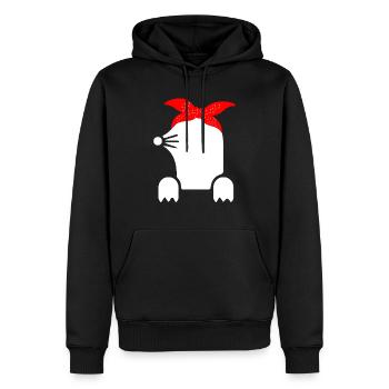 The mole - Men’s Premium Organic Hoodie - black - Front - Nico (187cm)