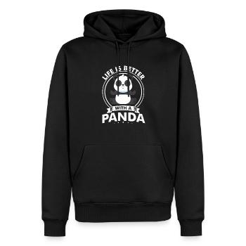 Life Is Better With A Panda Cute Awesome Design - Men’s Premium Organic Hoodie - black - Front - Nico (187cm)