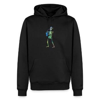 Skelett spielt Saxophon Jazz Halloween Musik - Männer Premium Bio Hoodie - Schwarz - Vorne - Nico (187cm)