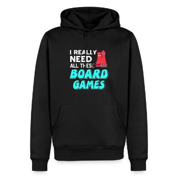 I Really Need All These Board Games Cool Chess - Männer Premium Bio Hoodie - Schwarz - Vorne - Nico (187cm)