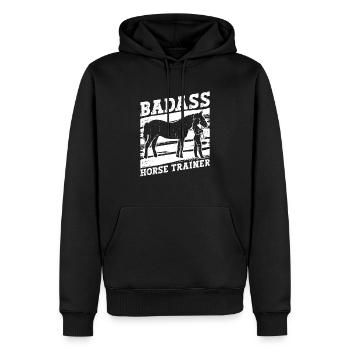 Badass Horse Trainer - Pferdetrainer Reiten Reiten - Männer Premium Bio Hoodie - Schwarz - Vorne - Nico (187cm)