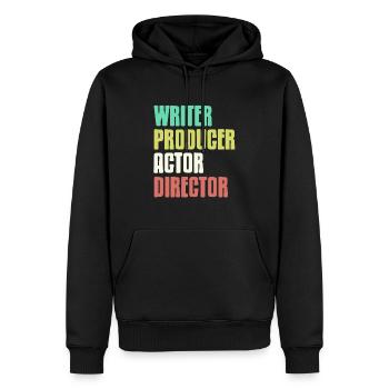 Write Producer Actor Director Retro T-Shirt - Men’s Premium Organic Hoodie - black - Front - Nico (187cm)