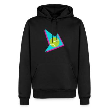 80s tennis Shirt - Männer Premium Bio Hoodie - Schwarz - Vorne - Nico (187cm)