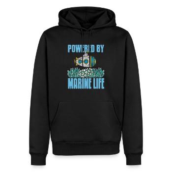 Powered By Marine Life Awesome Marine Biologist - Männer Premium Bio Hoodie - Schwarz - Vorne - Nico (187cm)
