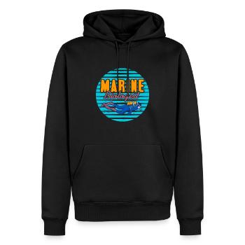 Retro Marine Biologist Awesome Designs Present - Männer Premium Bio Hoodie - Schwarz - Vorne - Nico (187cm)
