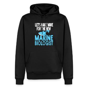Let's Make Wave For The New Marine Biologist - Men’s Premium Organic Hoodie - black - Front - Nico (187cm)