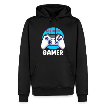 Certified Gamer Cool Epic Controller Designs - Men’s Premium Organic Hoodie - black - Front - Nico (187cm)