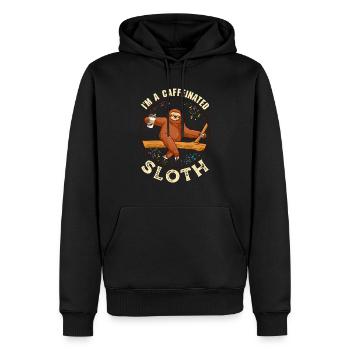 Coffee Lover Lazy Sleepy Tired Funny I'm A Caffein - Men’s Premium Organic Hoodie - black - Front - Nico (187cm)