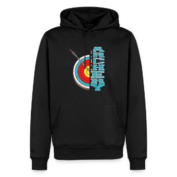 Retro Vintage Cool Archery T-Shirt Present Gift - Männer Premium Bio Hoodie - Schwarz - Vorne - Nico (187cm)