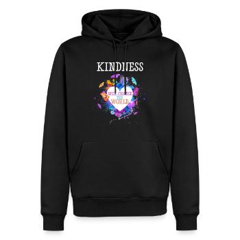 Kindness Will Change The World - Men’s Premium Organic Hoodie - black - Front - Nico (187cm)